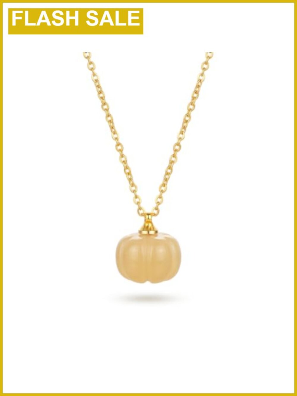 Crystal Pumpkin Pendant Necklace Thin Link Chain Gift